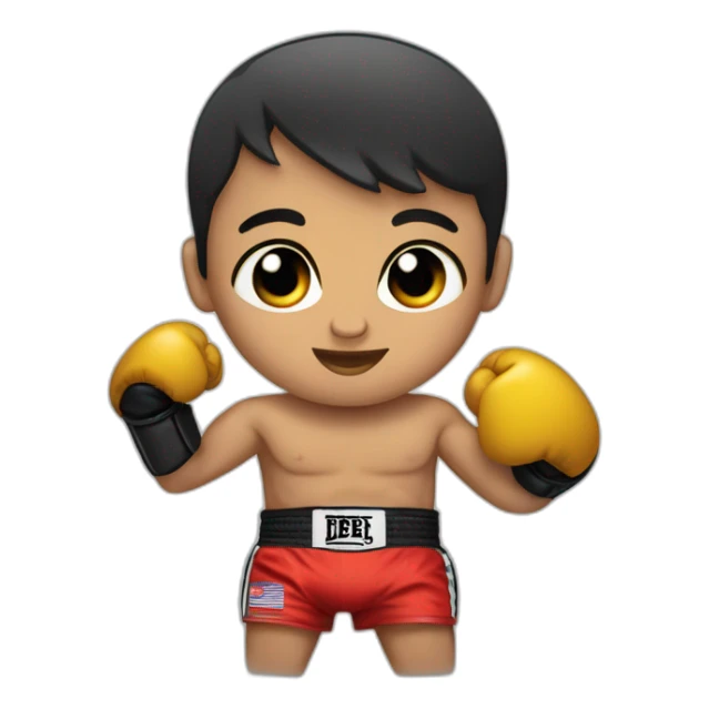 Bebé enfadado con guantes de boxeo sticker