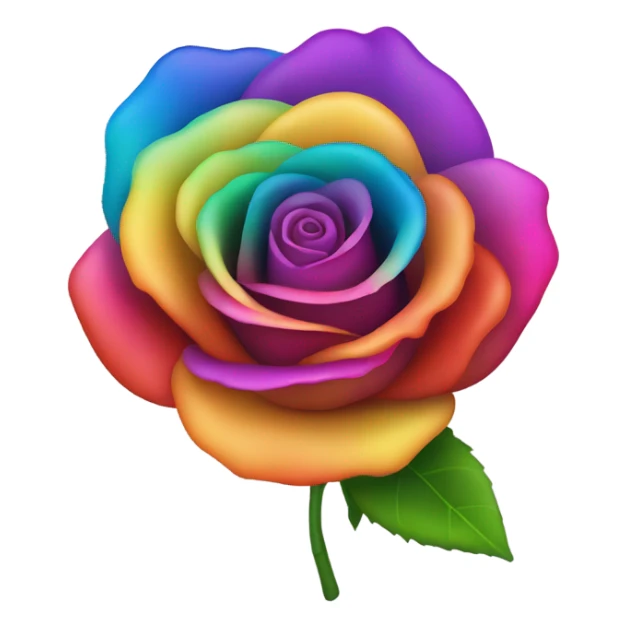 rainbow rose  sticker