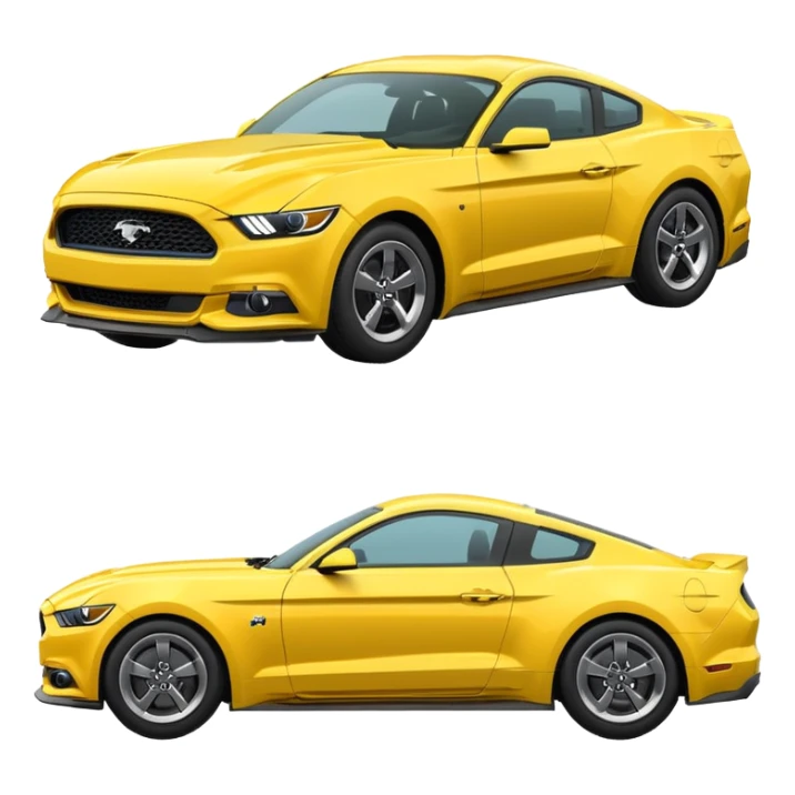 Create a ford mustang 309 emoji in yellow colour  sticker