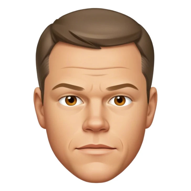 photorealistic Matt Damon character avatar sticker