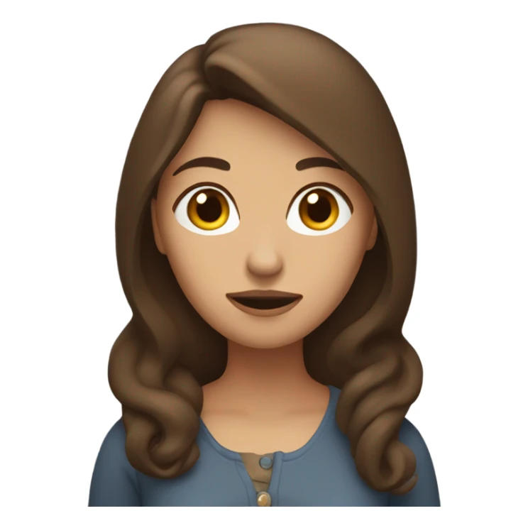 Woman with brown hair in thought pose sticker