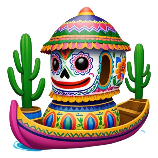 trajinera mexicana de xochimilco sticker