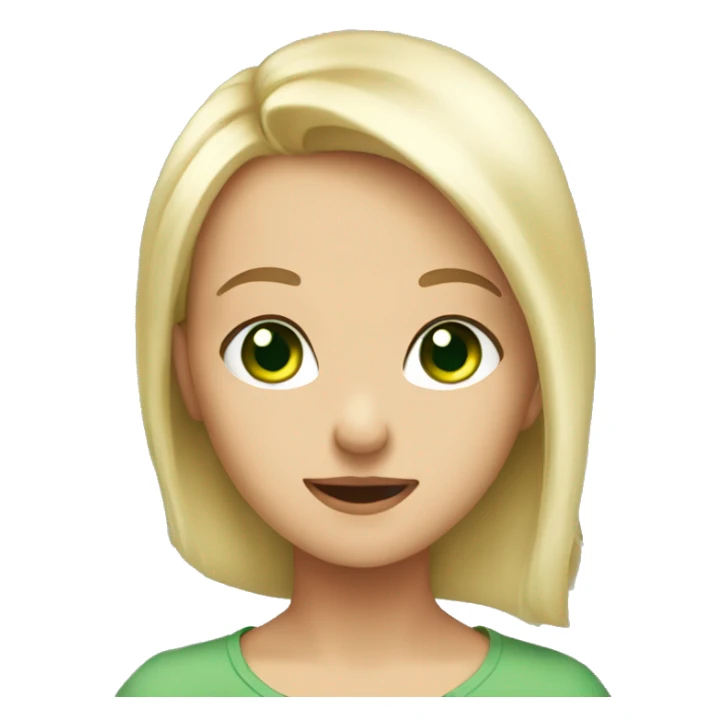 sweet blonde gaze very cute shy looking green eyes sticker