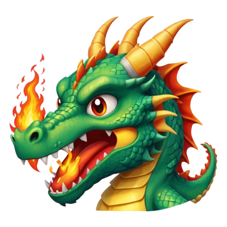 The big, angry dragon is breathing fire. sticker