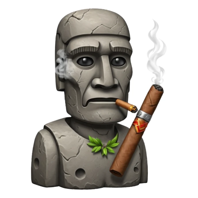 Image of moai smoking a cigar sticker