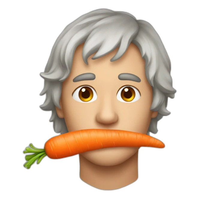 Toinon Georget with carrot on the nose sticker