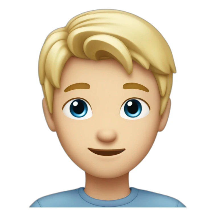 young blond man with gray-blue eyes makes a heart with his hands sticker