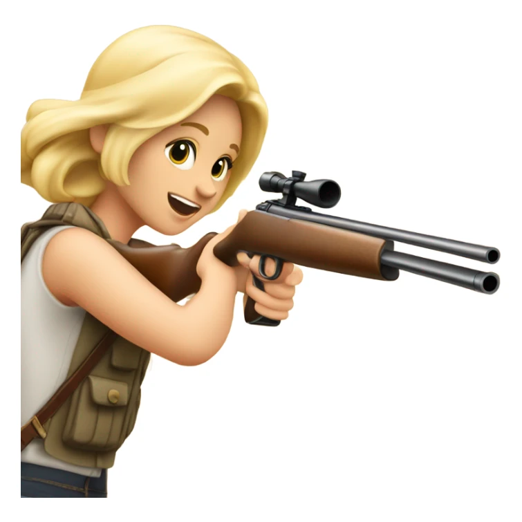 Blonde girl shooting quail  sticker
