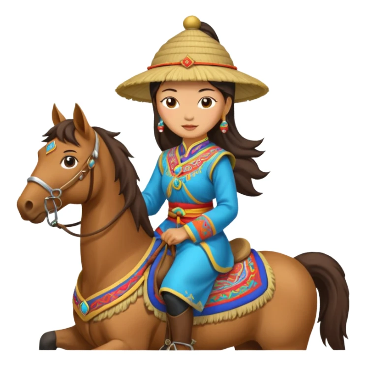 mongolian woman on horse sticker