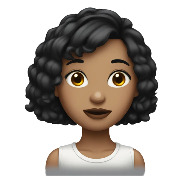 Girl with short black hair and septum piercing  sticker