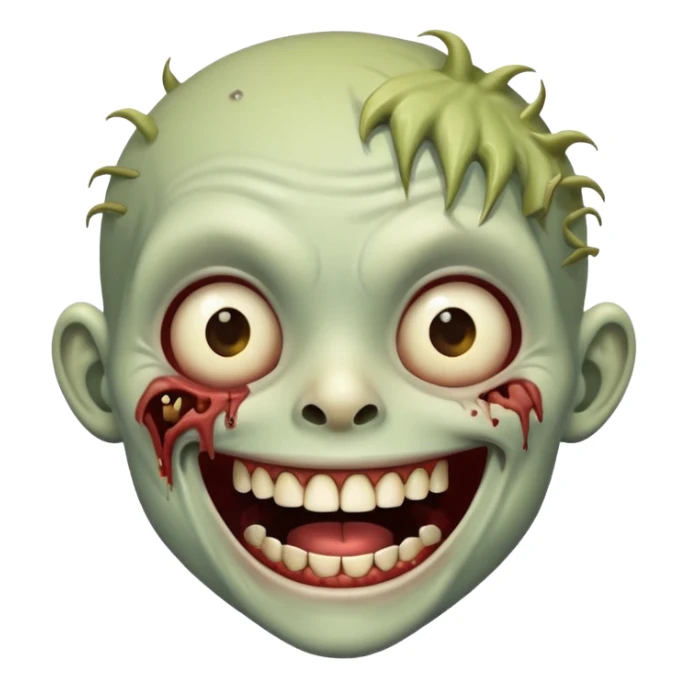 A cute and cheerful zombie is laughing hard sticker