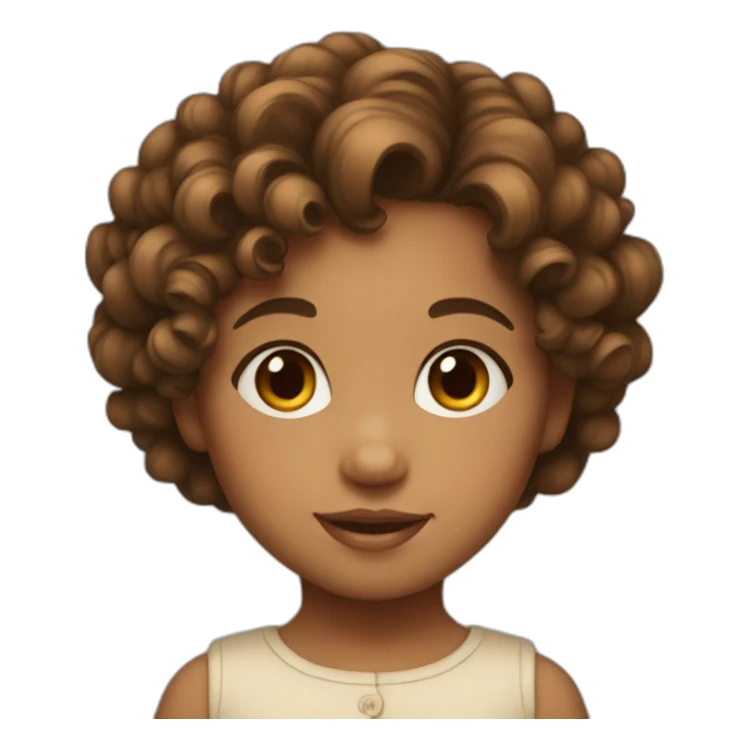 Little Girl with Brown Short Curls sticker