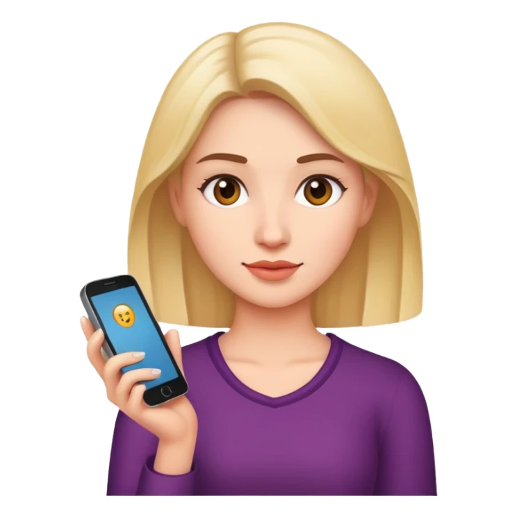 woman with phone sticker