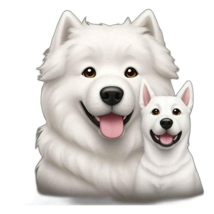 white samoyed and BLACK labrador sticker