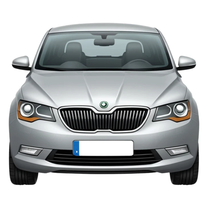 Stribrne Auto škoda sticker