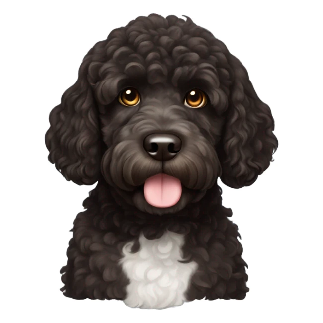 Dark brown Portuguese waterdog sticker
