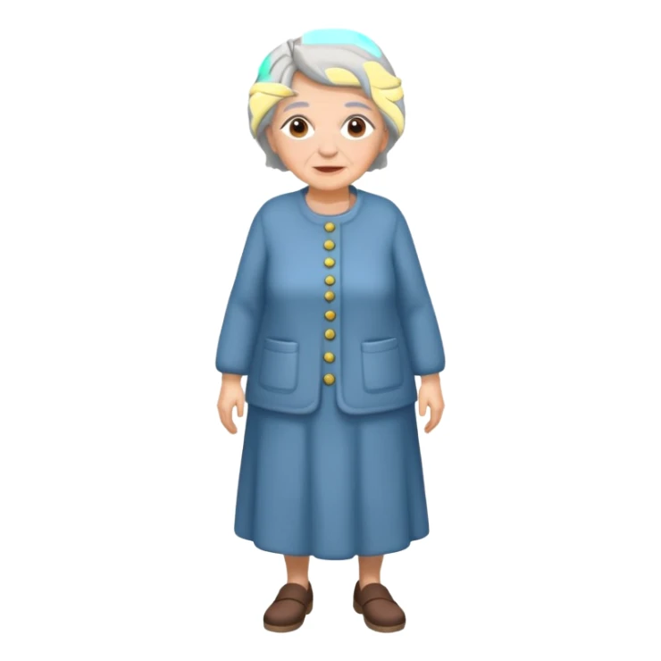 old woman full body sticker