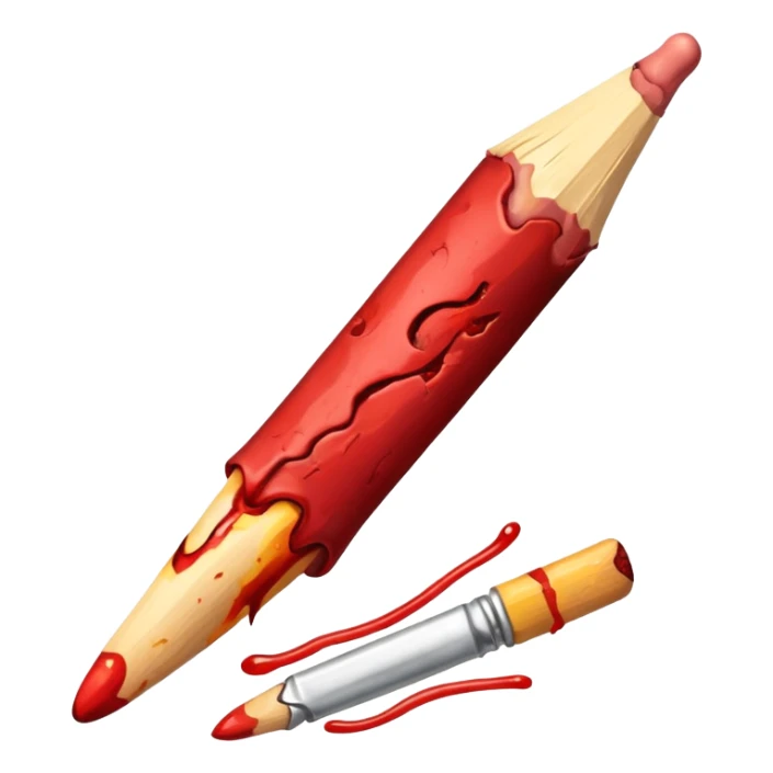 Matchstick half-burned, stuck into an open wound. sticker