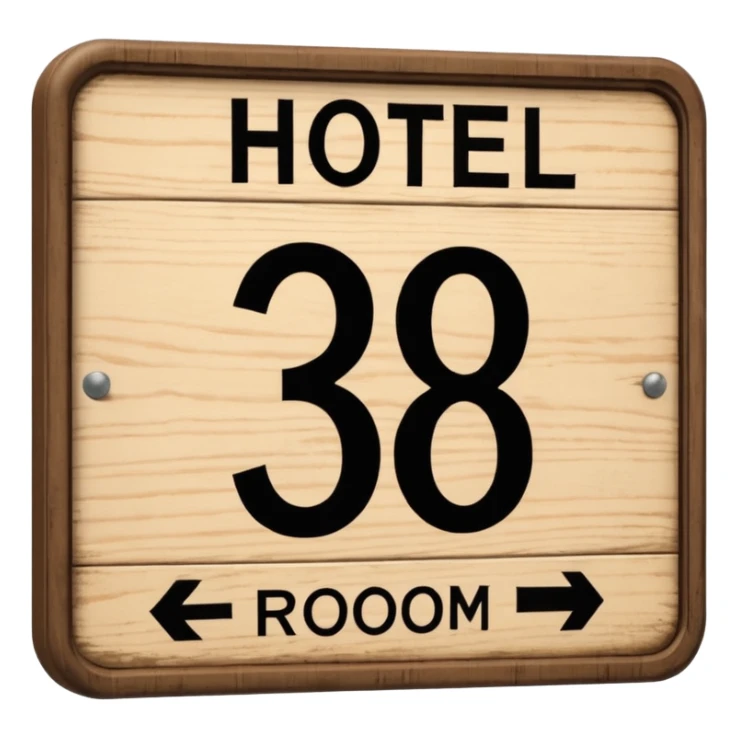 hotel room number wood sign near door 309 sticker
