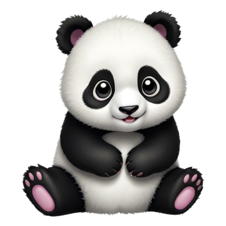 Cinematic Comical Baby Panda Portrait Emoji, Head tilted dramatically with an exaggeratedly amused expression, featuring a quirky, fluffy black and white Fur with wide, expressive eyes filled with playful disbelief, Simplified yet hilariously expressive features, highly detailed, glowing with a slightly sassy glow, high shine, dramatic yet playful, stylized with an air of cheeky mischief, bright and endearing, soft glowing outline, capturing the essence of a spirited and over-the-top baby panda, so meme-worthy it feels like it could roll its eyes into internet fame instantly! sticker