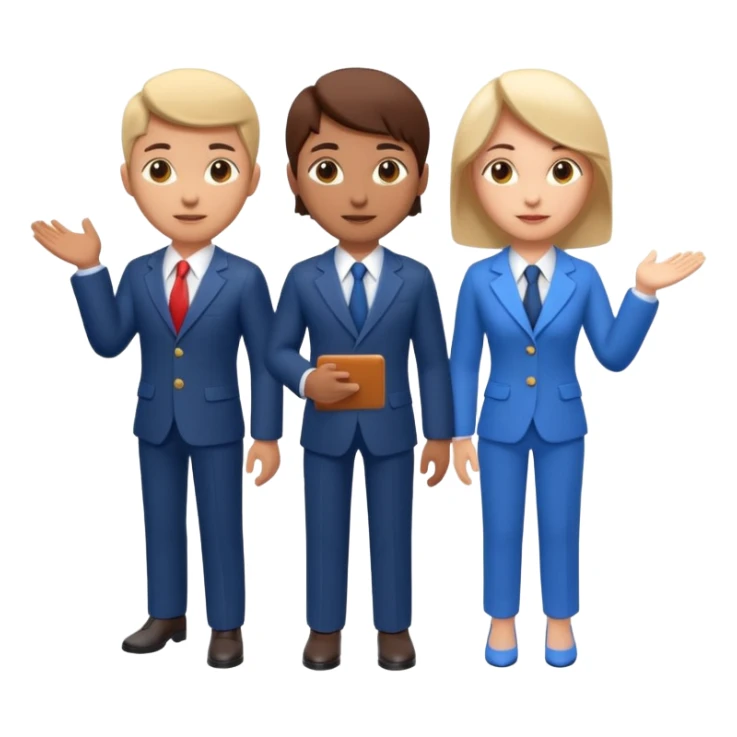 3 isometric 3d render people dressed as realtors dont show legs sticker