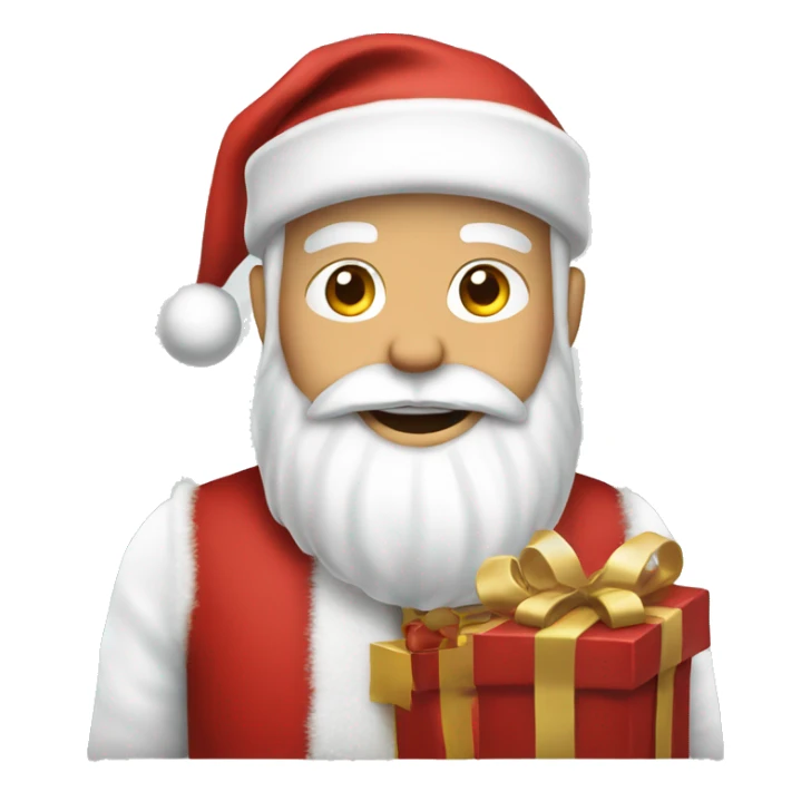White man Santa Claus with presents sticker