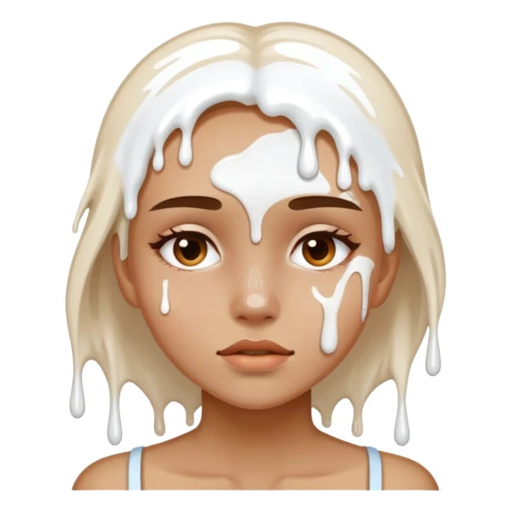 Girl with white paint dripping off her face  sticker