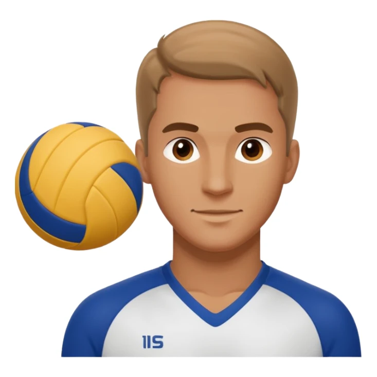 volleyball player, man, Charles Kiraly with volleyball ball sticker