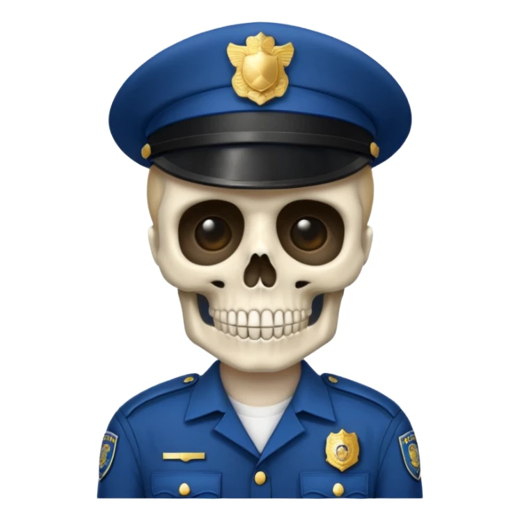 police carsad skeleton sticker