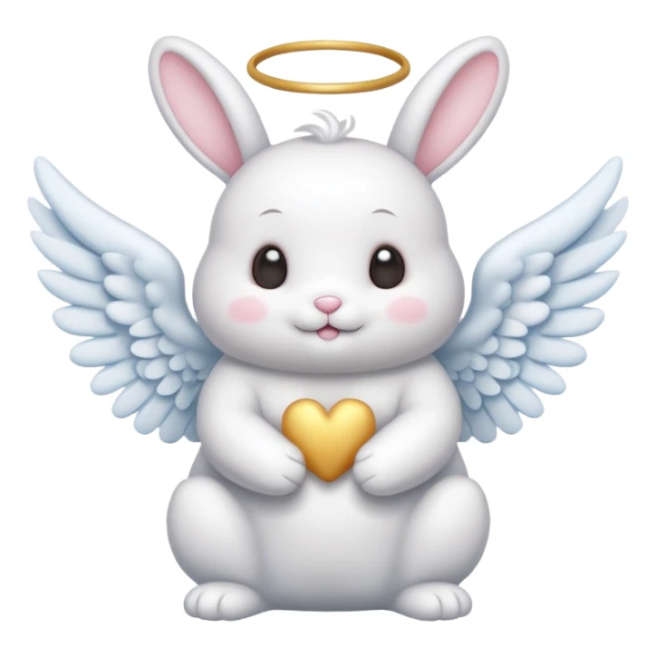 Bunny and marshmallow with angel wings  sticker