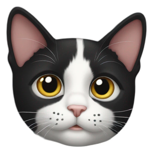 Rescue Tuxedo cat with clipped sticker