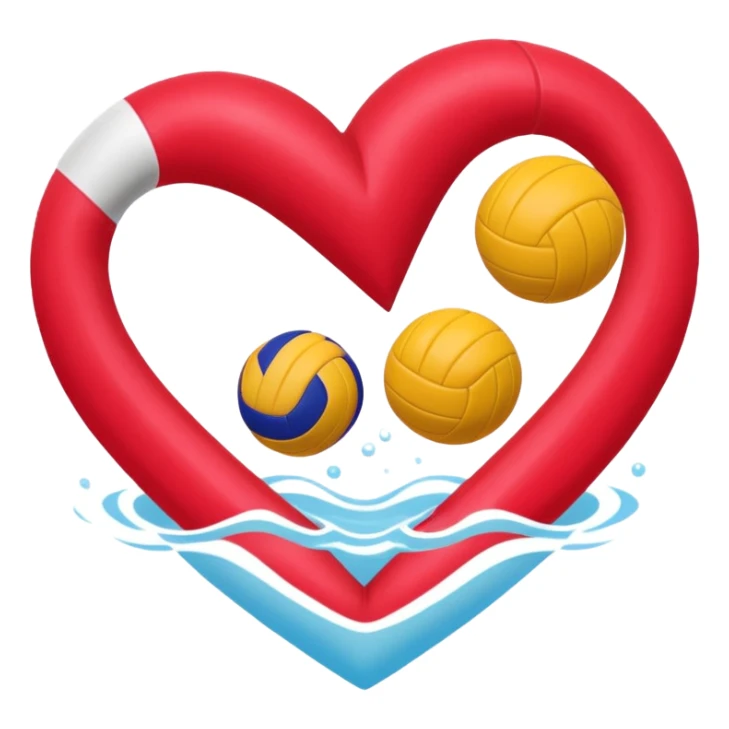 Natación  y voley en un corazón de color  sticker