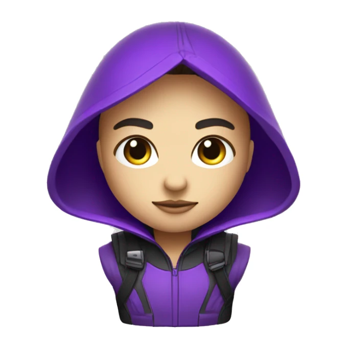 crea un mapache futurista con colores morado y negro sticker