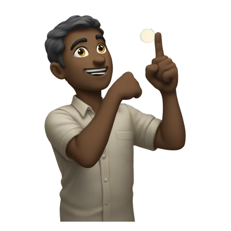 Pointing the moon sticker