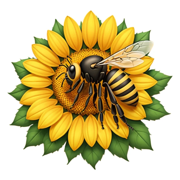  girasol y una aveja grande sticker