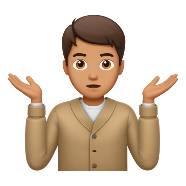 make an emoji of a man shrugging with his 2 hands sticker