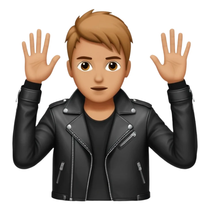 A emoji With the rock star sigh going down  sticker