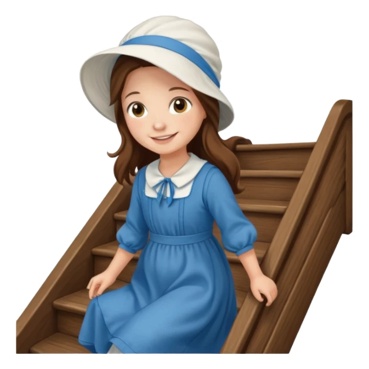 AMISH GIRL SLIDER DOWN STAIRS sticker