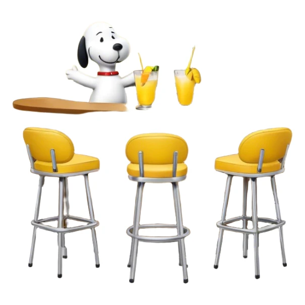 Snoopy and Woodstock at a bar sticker