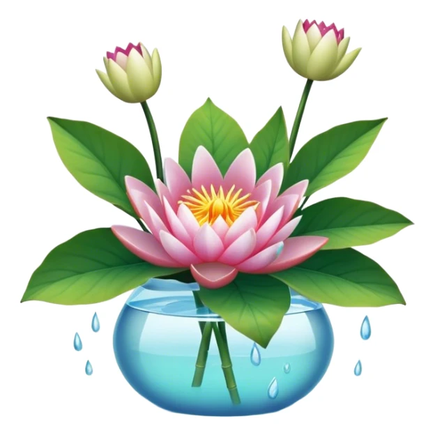 pot bouquet Water Lily, stem, Water Lily leaf sticker