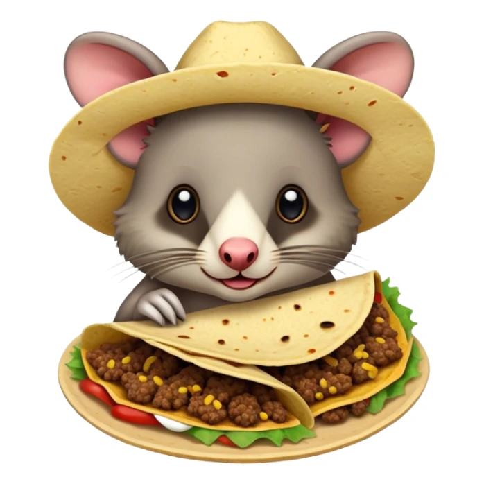 Possum with tacos with no lettuce  sticker