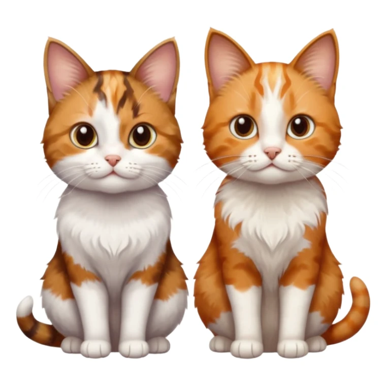 3 small cats each are different colours including a brown tabby and white, a patchy calico, and a ginger and white sticker