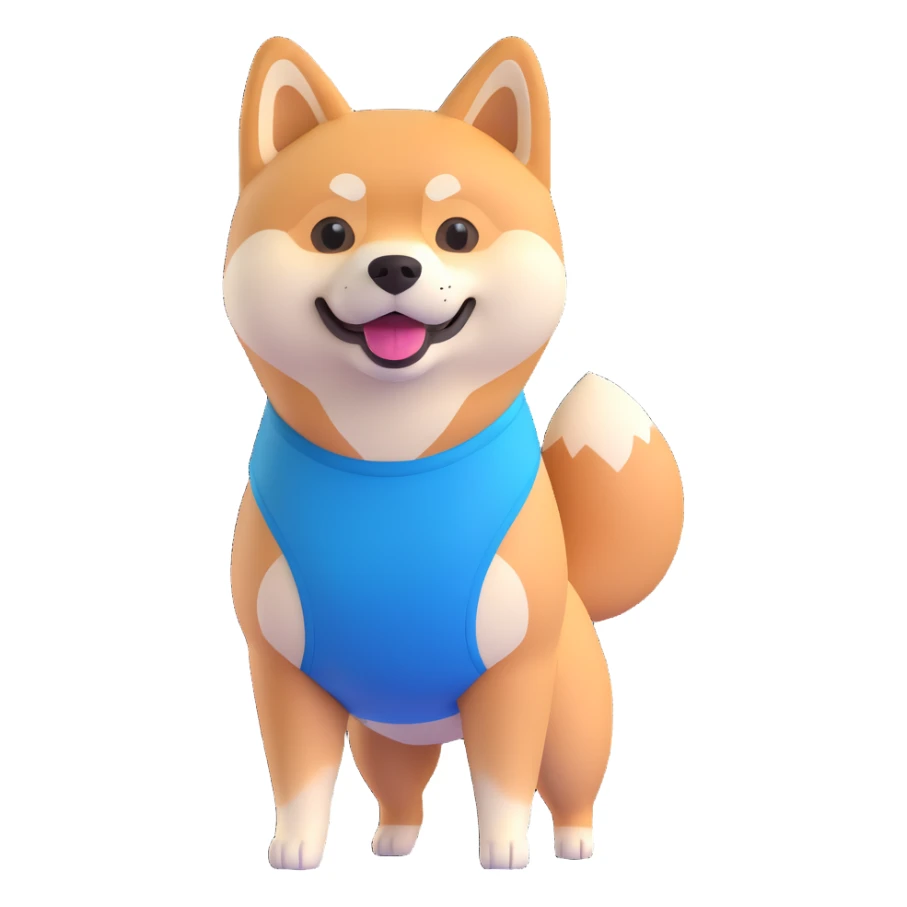 shiba inu standing happy, fitness sticker