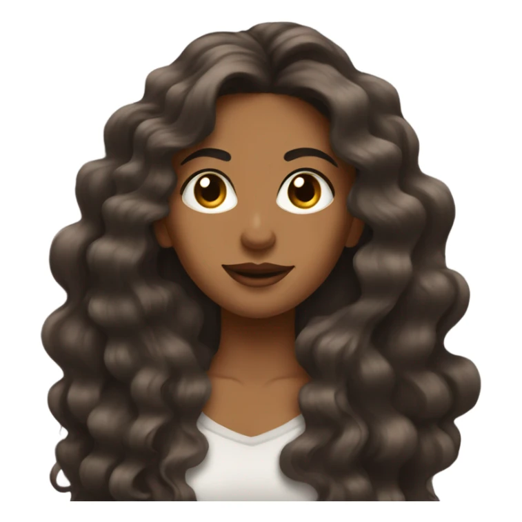 Brown woman with long wavy hair and puff chest taking a mirror pic sticker