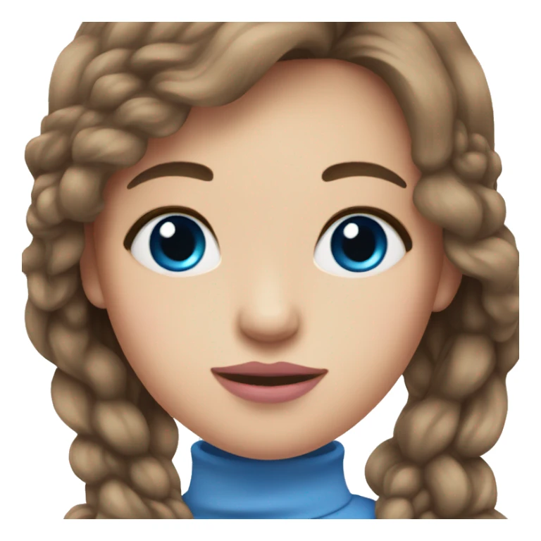 Girl with brown hair and blue eyes pink lips sticker