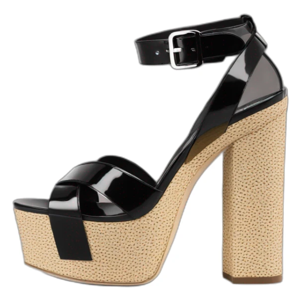 Ysl heel sandal  TRIBUTE PLATFORM SANDAL black PATENT LEATHER sticker