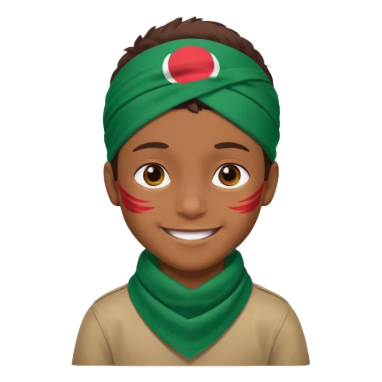 A Boy With a Bangladesh flag Bandana sticker