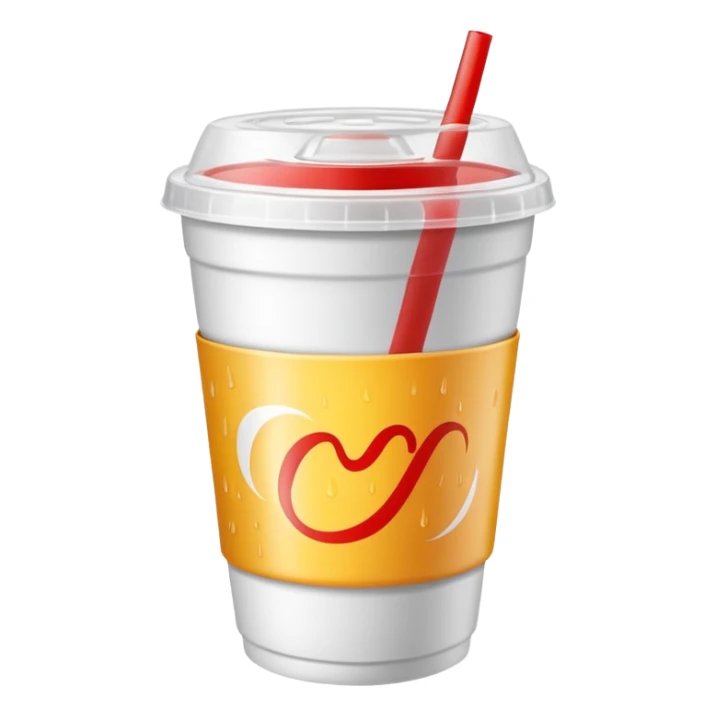 plain white soda cup from a fast food restaurant with a lid sticker