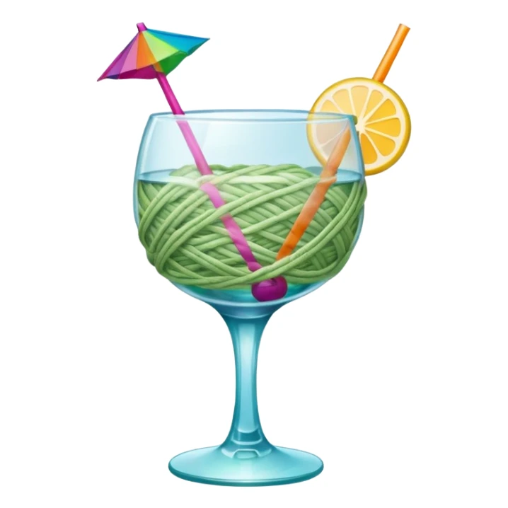 ball of yarncocktail glass sticker