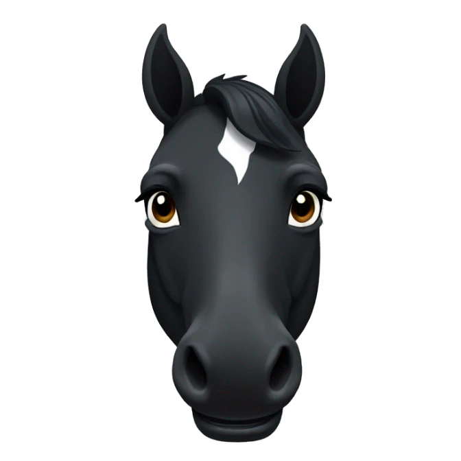 black horse with a white stripe on face smiling  sticker